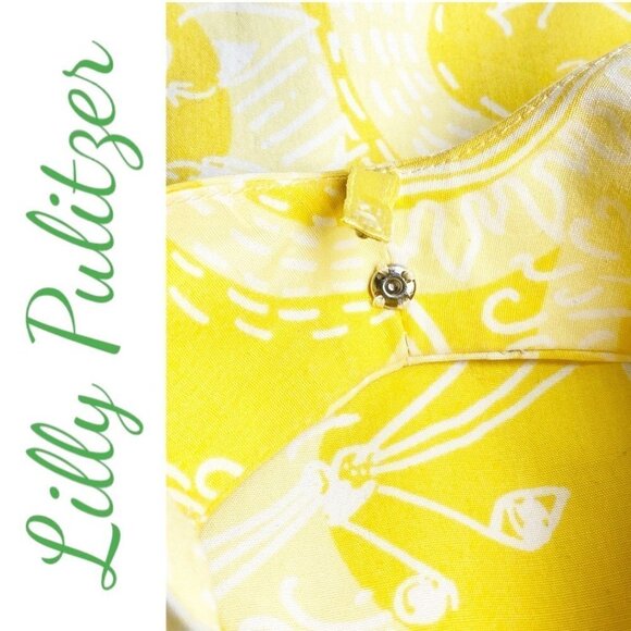 LILLY PULITZER Vintage 100% Cotton Macfarlane Cat Sun Print Sleeveless Sheath, 6 - Picture 7 of 10